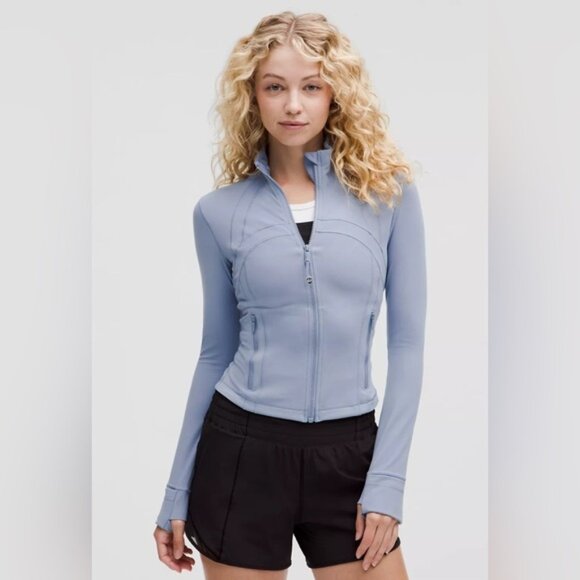 🆕Lululemon🍋Define Cropped Jacket Nulu Colour Blue Willow Sz 8 - Picture 1 of 10